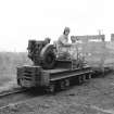 View from W showing Lister locomotive at the Peat Works, Moss Moran.