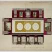 Blair Castle.
Photographic copy of an exploded plan drawing showing a proposal for the Great Drawing Room by Stuard MacKenzie Esq.