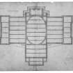 Edinburgh Academy.
Photographic copy of plan of foundations showing dimensions.
Titled: 'New High School No.2'  '131 George Street July 4th 1823'
Ink, wash