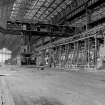 Glasgow, Clydebridge Steel Works, Interior
View showing 90 ton fixed open-hearth furnace M with charging machine in background