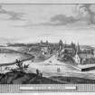 Aberdeen, Old Aberdeen, General.
Photographic copy of engraving by Captain John Slezer showing general view of Old Aberdeen.
Copied from Slezer's Theatrum Scotiae.