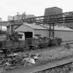 Motherwell, Lanarkshire Steelworks
View from ENE showing wagons with buildings and wooden cooling towers in background