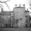 Spylaw House, Bridge Road, Colinton.
View from East showing seventeenth century sections to rear, and eighteenth century additions to front.