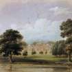 Watercolour view of Balbardie house by A Kay, 1838