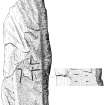 Publication drawing; cross-marked standing stone, Torran