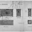 Drawing by George Walls of plans and elevations of communion table and font for Echt Church, Aberdeenshire.
Scanned image of [negative number to be supplied].
