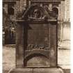 Postcard insc: 'Coach driver's stone, Canongate Churchyard.  Knox Series.'