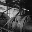 Lugar Briquette Works; Interior
View of drive belts for conveyor belt