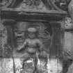 Stenton churchyard.
Robert Robertson d.1724. Putto standing on skull, sowing and reaping. 'Momento Mori' scroll above.