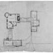 Dunderave Castle
Photographic copy of first floor plan of castle with proposed additions.
Plan titled: 'Dunderave Castle,  Argyllshire, For Sir Andrew Noble Bart, Restoration and Additions'.
Plan insc: 'R. S. Lorimer A.R.S.A.    49 Queen Street   Edinburgh   March 1911'.