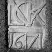 Ardmaddy Castle.
Detail of carved panel on North West wall of house.