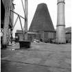 Alloa, Glasshouse Loan, Alloa Glassworks, Glass Cone
View from SSE showing glass cone with part of base of chimney in foreground