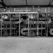 Huntingtowerfield, Bleach and Dye Works, Interior
View looking N showing centre section of Dalglish clip stenter, 35' x 90'' goods