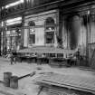 Paisley, MacDowall Street, Caledonia Engineering Works, Interior
View of boiler shop looking SW showing Thomas Shanks and Company Johnstone plate edge planing machine (drive motor and beths on right hand side of machine) with 2 ton jib crane above