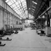 Paisley, MacDowall Street, Caledonia Engineering Works, Interior
View of boiler shop looking S showing 5 ton overhead crane with forman's office, store and template loft in background