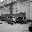 Paisley, MacDowall Street, Caledonia Engineering Works, Interior
View of boiler shop looking NE showing horizontal edge planing machine which is made by James Bennie and Son, Glasgow with Lincoln welding machine in foreground