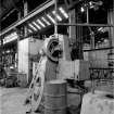 Paisley, MacDowall Street, Caledonia Engineering Works, Interior
View of boiler shop looking SW showing punching and shearing machine which is made by Hugh Smith and Company, Possil