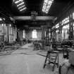 Paisley, MacDowall Street, Caledonia Engineering Works, Interior
View looking N in main bay of boiler shop showing 30 ton Carruthers monobox overhead crane with 30 ton crane in background