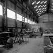 Paisley, MacDowall Street, Caledonia Engineering Works, Interior
View looking N at W side of boiler shop showing Hancoline profile burning machine