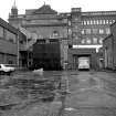 Paisley, Ferguslie Thread Mills
View of S elevation, W end of No.1 Mill; water coolers are in foreground and the engine room lies behind these