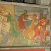 Interior. Nave, detail of mural depicting the Massacre of the Innocents.