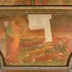 Interior. South chapel, view of mural on south wall depicting a scene from the parable of the Ten Virgins.