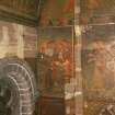 Interior. South chapel, view of mural on south wall depicting a scene from the parable of the Ten Virgins.