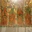 Interior. North chapel, detail of mural frieze depicting heads of angels.