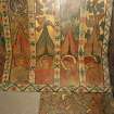 Interior. North chapel, detail of mural frieze depicting heads of angels.
