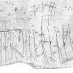 Scanned image of drawing showing detail of runic inscription VIII in St Molaise's Cave, Holy Island, Arran
Page 64, figure A of 'Gazetteer of Early Medieval Sculpture in the West Higlands and Islands'