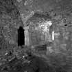 Mull, Moy Castle, interior.
View of first floor hall showing window embrasure in South-East wall.