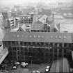 Glasgow, 335 St Vincent Street, Merino Spinning Mill
View from N showing NNE front of spinning mill with grain store and Bishop Garden Cotton Mill in background