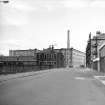 Glasgow, 3-57 Cotton Street, Dalmarnock Weaving Factory
View from SSE showing S and E fronts of Dalmarnock Weaving Factory office block with Cotton Spinning Mills in background