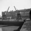 Glasgow, Kingston Dock
View of travelling cranes at E end of dock, from SW