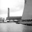 Glasgow, North Canal Bank Street, Pinkston Power Station
View from SW with cooling tower in right foreground; the power station still bears traces of its wartime camouflage scheme