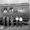 Falkirk, Wallace Street, Springfield Railway Yard
View of  the Scottish Railway Preservation Sociry Committe in front of GNSR Royal Saloon carriage