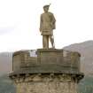 Glenfinnan Monument.  Hi-spy view of front of statue from North East.