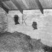 Nether Linklater Farm, Hay-Loft
View of war-time silhouettes of 'Sgt. Cook' and 'Beck'