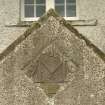 Detail of datestone on entrance porch on N side.