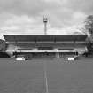 Gala Fairydean Football Club, Galashiels, view of W stand from E.