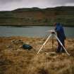 Alan Leith (RCAHMS) undertaking a plane-table survey on Canna. 