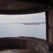 Scanned image of view of search light No.3 from inside looking to Hoxa Sound.