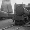 View from N showing locomotive (61116) at Eastfield Motive Power Depot with coaling tower in background