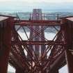 Forth Bridge:  Detailed view of top of Fife Cantilever, looking south towards central Inchgarvie Cantilever