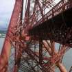 Forth Bridge:  View at centre of bridge to the west side of the Inchgarvie cantilever, showing the position and scale of the deck within the total structure of the bridge
