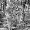 View of cross-slab.
Original negative captioned: 'Sculptured Cross near Aboyne Castle August 1903'.