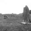 General view from the east.
Original negative captioned: 'Wester Echt. Remains of Circle, 3 stones, viewed from East side. July 1902'.