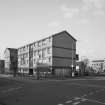 Glasgow, Bridgeton, Dalmarnock CDA.
General view of Queen Mary Street from East.