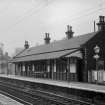 View from ESE showing S and E fronts of Glasgow-bound platform building