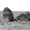 General view of stones from south.
Original negative captioned 'Remains of Stone Circle at Upper Third near Logie Newton. May 1905. View from South'.